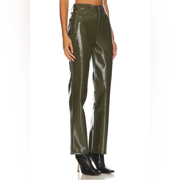 Pistola Cassie Super High Rise Olive Green Polyurethane Pants size‎ 27 - Picture 3 of 5